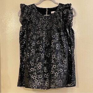 ESSENTIEL ANTWERP NWOT Pleated Ruffle Floral Silk Blouse
